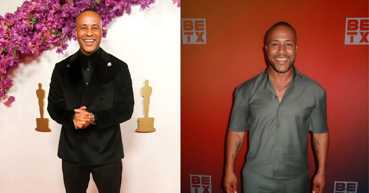 A person in a green shirt and pants standing on a red carpet